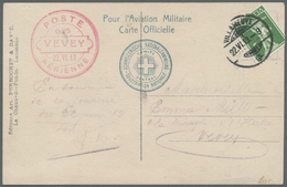 Br Schweiz - Halbamtliche Flugmarken: 1913 (22.6.) VEVEY: Offizielle Karte Mit Dem Komiteestempel "POSTE / 0,25 / - Used Stamps