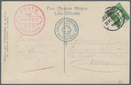 Br Schweiz - Halbamtliche Flugmarken: 1913 (22.6.) VEVEY: Offizielle Karte Mit Dem Komiteestempel "POSTE / 0,25 / - Oblitérés