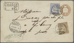 GA Schweiz - Ganzsachen: 1868. Charged Postal Stationery Envelope 5c Brown Upgraded With Yvert 35, 5c Brown And Y - Entiers Postaux