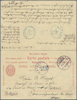 GA Schweiz - Ganzsachen: 1892, Suisse Stationery Double-card 10 C From "LIESTAL 4.2.97"to Matadi, Cong Belge With - Stamped Stationery