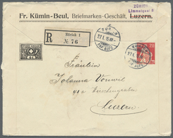 GA Schweiz - Privatganzsachen: 1915: Ungewöhnlich Gebrauchte Und Recht Seltene Privatganzsache 20 Rp. 'Helvetia M - Interi Postali