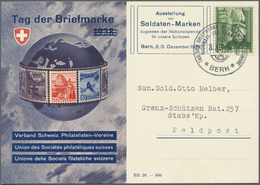 Br Schweiz - Besonderheiten: 1939, Sonderpostkarte Zum Tag Der Briefmarke 1938 Mit EF 5 + 5 Rp. Pro Juventute Mit - Altri & Non Classificati