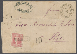 Br Serbien: 1869: Fürst Milan IV, 25 Pa. Blasskarminrosa, 2. Auflage, Gez. 9 ½, Einzelfrankatur Auf Brief, R1 "NA - Serbia