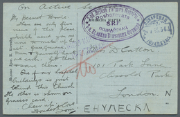 Serbien: 1915. Stampless Picture Postcard Of 'Posharevats' Addressed To London Endorsed 'On Active Service' An - Serbie