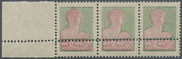 ** Sowjetunion: 1924/1926, 2rbl. Green And Rose On White Paper Without Wm, Perf. 14¼:14¾, Horiz. Marginal Strip O - Covers & Documents