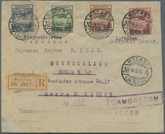 Br Sowjetunion: 1924, Nicht Ausgegebene Flugpostmarken Mit Aufdruck In Goldwährung (10 Kop Mit Schmaler "0") Auf - Lettres & Documents