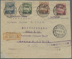 Br Sowjetunion: 1924, Nicht Ausgegebene Flugpostmarken Mit Aufdruck In Goldwährung (10 Kop Mit Schmaler "0") Auf - Covers & Documents