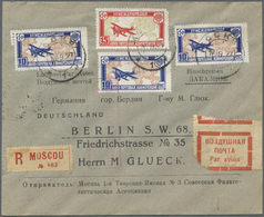Br Sowjetunion: 1927 (15 Sep.) Registered Airmail Cover From Moscow To Berlin, Germany Franked By 1927 'Intn. Air - Lettres & Documents