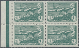 ** Sowjetunion: 1938, Aviation In The USSR, 1rbl. Bluish Green, MARGINAL BLOCK OF FOUR, Unmounted Mint. Very Rare - Covers & Documents