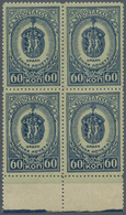 ** Sowjetunion: 1946 Medal 60k. Blue On Green, Line Perf 12½, Lower Marginal Block Of Four, Mint Never Hinged, Fr - Covers & Documents