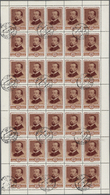 O Sowjetunion: 1952, 40 K Wassilij Polenow Original Sheet Of 50 Stamps With Various Varities, Used - Covers & Documents