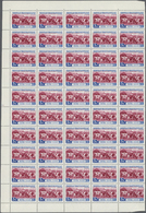 ** Sowjetunion: 1961, 3 K Agriculture Sheet Of 50 Stamps Without Right Margin And With Variouse Varities, Mint Ne - Covers & Documents