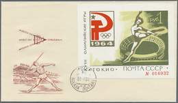 Sowjetunion: 1964, S/s For The Olympic Games In Tokio With Number "016932" On First Day Cover. - Covers & Documents