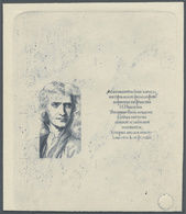 (*) Sowjetunion: 1987 Proof Of 'Isaac Newton' 5k. + Ornamental Space On Card (71x83 Mm), Design In Black Only (wit - Covers & Documents
