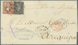 Br Spanien: Isabella II, 2 Reales: TWO DIFFERENT TWO REALES STAMPS FROM THE ISSUES 1855 & 1856 Sent From Madrid ( - Usati