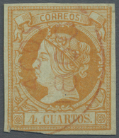 O Spanien: 1860 (Ago): 4 Cuartos Mat. Del CARRIL Agos 1860  Exceptional Pieza Pese Mayen Inferior Costo. Unico C - Used Stamps