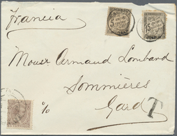 Br Spanien: 1890 Envelope (roughly Opend, Parts Of Flap Missing) To France Bearing Yvert 202, 15c Brown/violet Ti - Oblitérés