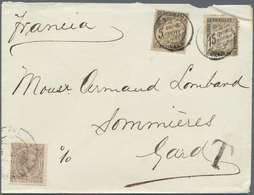 Br Spanien: 1890 Envelope (roughly Opend, Parts Of Flap Missing) To France Bearing Yvert 202, 15c Brown/violet Ti - Usati