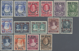 ** Spanien: 1927, Krönungsjubiläum Von König Alfons XIII., Kompletter Satz Mit Aufdruck Postfrisch, Ein Kleinstwe - Used Stamps