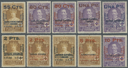 */** Spanien: 1927, „25. Jahrestag Der Krönung Von König Alfonso XIII”, Dritte Ausgabe Mit Zusätzlichem Wertaufdruc - Used Stamps