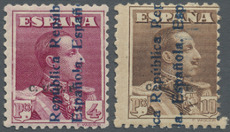 ** Spanien: 1931, Nicht Verausgabte 4 Und 10 Pta. Freimarken Mit Aufdruck, Attest Exfima. - Used Stamps