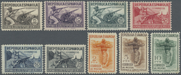 */** Spanien: 1938, Republican Militia, 5c. To 10pts., Complete Set Of Nine Values, Mint O.g. - Used Stamps
