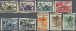 */** Spanien: 1938, Republican Militia, 5c. To 10pts., Complete Set Of Nine Values, Mint O.g. - Oblitérés