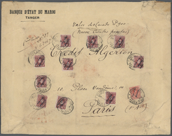 Br Spanische Post In Marokko: 1918, 10 X 1 Pta Lilac And 10 C Red, Mixed Franking On Large Size Value Letter (900 - Marocco Spagnolo