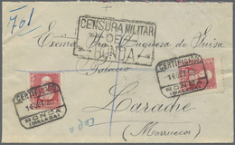 Br Spanische Post In Marokko: 1938. Registered Envelope Addressed To The Duchess De Guise, Larache Bearing Spain - Spanish Morocco