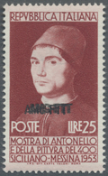 ** Triest - Zone A: 1953, 25l. Antonello, Showing Variety "triple Overprint", Unmounted Mint, Signed And Certific - Nuovi