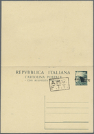 GA Triest - Zone A - Ganzsachen: 1950. Italian Paid Reply Postal Card 15/15 L Green With Type II Overprint. Unuse - Marcophilia