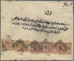 Br Türkei: 1865, Cover With Two Single 25 Pia. Orange-red In Deep Bright Shade, And Three Single 5 Pia. Carmine, - Covers & Documents