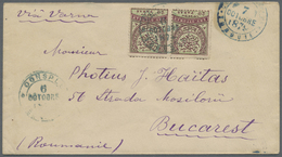 Br Türkei: 1879, Letter From Turkey, With Blue, Very Weak Postmark, Franked With 20 Para Large Halfmoon, Sent To - Lettres & Documents