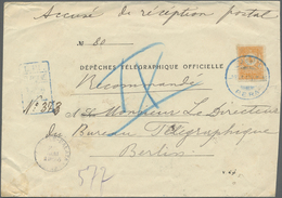 Br Türkei: 1901, 2 Pia. Orange Tied By Blue Bilingual Cds. "PERA 25.MAI.05" To Registered Cover "DÉPÊCHES TÉLÉGRA - Covers & Documents
