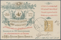 Br Türkei: 1902. Souvenir Picture Post Card '25th Anniversary To The Throne Of "Sultan Abdul Hamid" Addressed To - Lettres & Documents