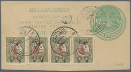 Brrst Türkei - Militär-Feldpost: 1919, 5pa. On 2pa. Olive, Horiz. Strip Of Four, On Large Fragment Of Stationery Car - Other & Unclassified