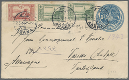 GA Türkei - Ganzsachen: 1914-15, Turkey Postal Stationery Card 20 Pa. From 1905 Used As Postcard And Franked With - Interi Postali