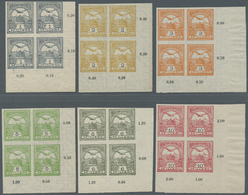 **/ Ungarn: 1913, Turul And King Franz Josef 1 F.-5 Kr. Imperforated, Complete Set Of 4 From The Lower Right Corne - Covers & Documents