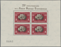 ** Ungarn: 1950, Blockausgabe: 75 Jahre Weltpostverein (UPU), Ausgesucht Postfrische Luxus-Stücke (Mi. € 1.150,-) - Storia Postale