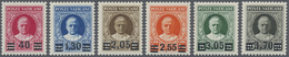 ** Vatikan: 1934, Papst Pius XI., Provisorien-Ausgabe, 6 Werte, Postfrischer Luxussatz, Signiert A.Diena Und  Vos - Covers & Documents