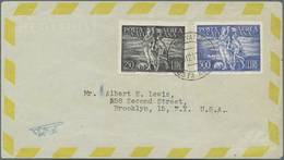 Vatikan: 1948, Flugpost, Beide Marken Auf In Die USA Adressiertem Luftpostumschlag Vom Ersttag 28.12.48 (Mi. 8 - Storia Postale