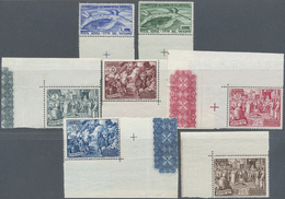 ** Vatikan: 1949, Weltpostverein, 2 Postfrische Werte Vom Unterrand; 1951, Konzil Von Chalkedon, 5 Postfrische Ec - Covers & Documents
