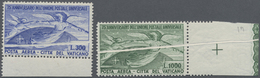 ** Vatikan: 1949, Flugpostmarken: 75 Jahre Weltpostverein (UPU), Luxus-Randsatz Mit Der Sehr Seltenen Abart "Pieg - Covers & Documents