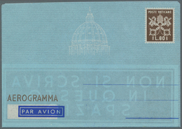 GA Vatikan - Ganzsachen: 1951, Aerogramme Of The Vatican L. 80 "AEROGRAMMA" Brown, Unused. Unlisted Variety: Shif - Postal Stationeries