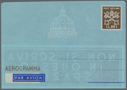 GA Vatikan - Ganzsachen: 1951, Aerogramme Of The Vatican L. 80 "AEROGRAMMA" Brown, Unused. Unlisted Variety: Shif - Interi Postali