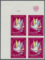 ** Vereinte Nationen - Genf: 1969. Ungezähnter ER-4er-Block Für Den 75c-Wert Der Freimarken-Ausgabe Mit Abbildung - Unused Stamps