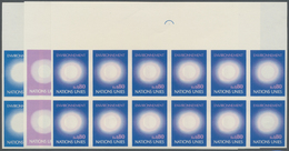 ** Vereinte Nationen - Genf: 1972. Progressive Proof (6 Phases) In Blocks Of 12 For The 80c Value Of The Issue "U - Unused Stamps