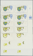 ** Vereinte Nationen - Genf: 1974. Progressive Proof (6 Phases) In Corner Blocks Of 4 For The 60c Value Of The Is - Unused Stamps
