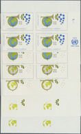 ** Vereinte Nationen - Genf: 1974. Progressive Proof (6 Phases) In Corner Blocks Of 4 For The 60c Value Of The Is - Nuovi