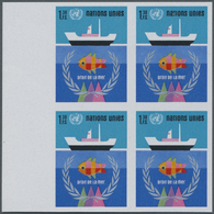 ** Vereinte Nationen - Genf: 1974. Imperforate Block Of 4 For The Issue "UN Conference On The Law Of The Sea" Sho - Unused Stamps